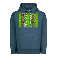 Pigment Midnight Navy Western St. Patrick's Shamrock Cross Leopard Brushstroke Urban Hoodie - Artiststas