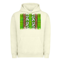 Pigment Pistachio Western St. Patrick's Shamrock Cross Leopard Brushstroke Urban Hoodie - Artiststas