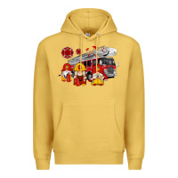 Antique Gold fire truck gnomes Premium Hoodie - Artiststas