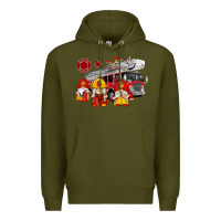 Army Green fire truck gnomes Premium Hoodie - Artiststas