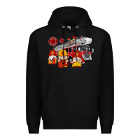 Black fire truck gnomes Premium Hoodie - Artiststas