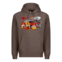 Coffee fire truck gnomes Premium Hoodie - Artiststas