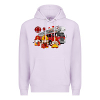 Lilac fire truck gnomes Premium Hoodie - Artiststas