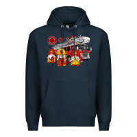 Navy fire truck gnomes Premium Hoodie - Artiststas