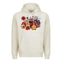 Oatmeal Heather fire truck gnomes Premium Hoodie - Artiststas