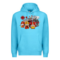 Ocean Blue fire truck gnomes Premium Hoodie - Artiststas