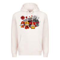 Pale Pink fire truck gnomes Premium Hoodie - Artiststas