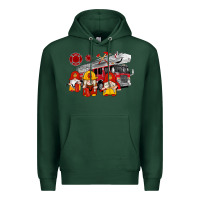 Sports Green fire truck gnomes Premium Hoodie - Artiststas
