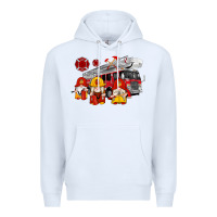 White fire truck gnomes Premium Hoodie - Artiststas