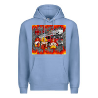 Colony Blue fire truck gnomes Premium Hoodie - Artiststas