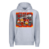 Heather Grey fire truck gnomes Premium Hoodie - Artiststas