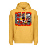 Mustard fire truck gnomes Premium Hoodie - Artiststas