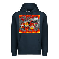 Navy fire truck gnomes Premium Hoodie - Artiststas