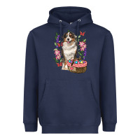 Navy Easter Aussie Australian Shepherd Heavyweight Hoodie - RanaPortraitStore