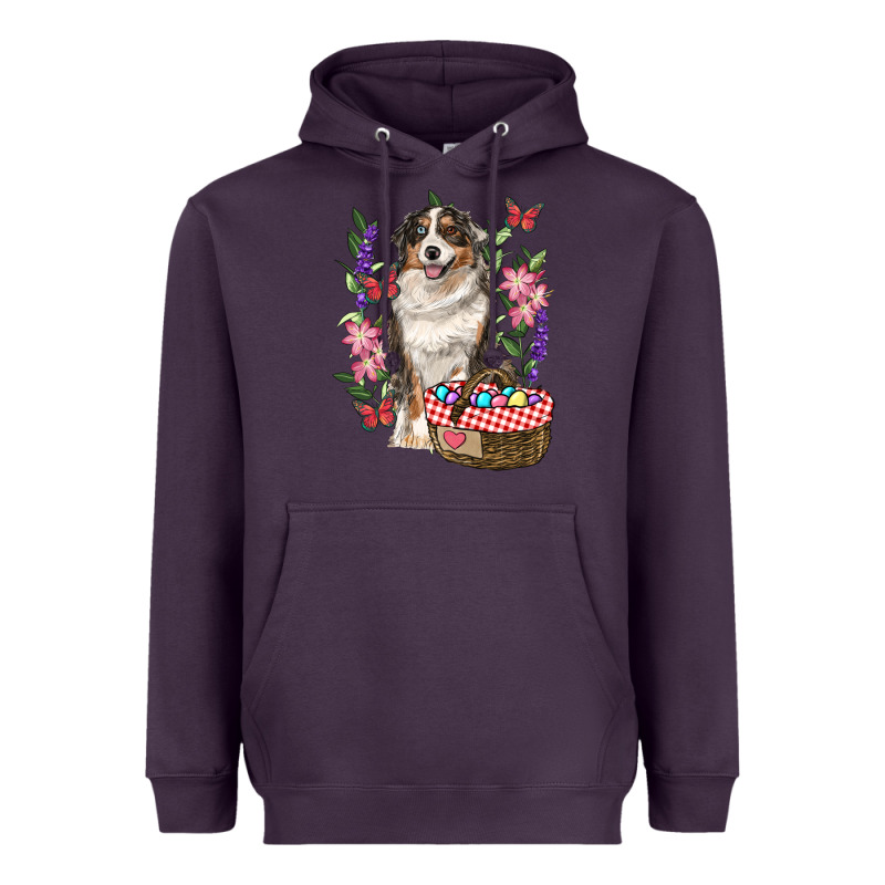Easter Aussie Australian Shepherd Heavyweight Hoodie by RanaPortraitStore | Teevron