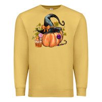 Antique Gold Kids Pumpkin with Halloween Premium Sweatshirt - texasbilliewilder