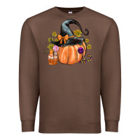 Chestnut Kids Pumpkin with Halloween Premium Sweatshirt - texasbilliewilder