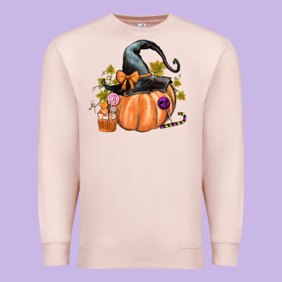 Kids Pumpkin With Halloween Premium Sweatshirt Designed By Texasbilliewilder