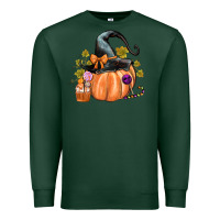 Sports Green Kids Pumpkin with Halloween Premium Sweatshirt - texasbilliewilder