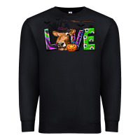 Black Love Halloween Cow Premium Sweatshirt - texasbilliewilder