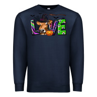 Navy Love Halloween Cow Premium Sweatshirt - texasbilliewilder
