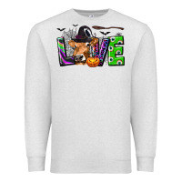 Oatmeal Heather Love Halloween Cow Premium Sweatshirt - texasbilliewilder