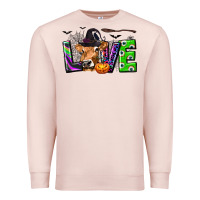 Pale Pink Love Halloween Cow Premium Sweatshirt - texasbilliewilder