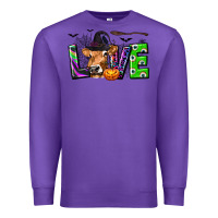 Purple Love Halloween Cow Premium Sweatshirt - texasbilliewilder