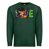 Sports Green Love Halloween Cow Premium Sweatshirt - texasbilliewilder