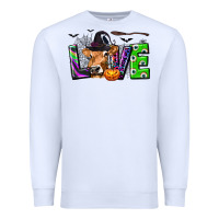 White Love Halloween Cow Premium Sweatshirt - texasbilliewilder