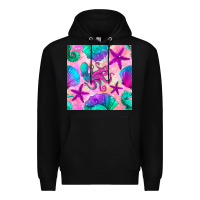 Black summer beach seamless pattern Premium Hoodie - BundleAndBundleShop