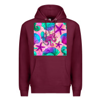 Burgundy summer beach seamless pattern Premium Hoodie - BundleAndBundleShop