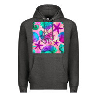 Charcoal Heather summer beach seamless pattern Premium Hoodie - BundleAndBundleShop