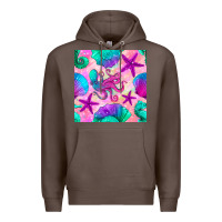 Coffee summer beach seamless pattern Premium Hoodie - BundleAndBundleShop