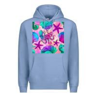 Colony Blue summer beach seamless pattern Premium Hoodie - BundleAndBundleShop