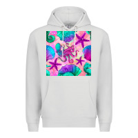 Dove Grey summer beach seamless pattern Premium Hoodie - BundleAndBundleShop