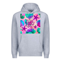 Heather Grey summer beach seamless pattern Premium Hoodie - BundleAndBundleShop
