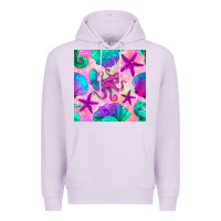 Lilac summer beach seamless pattern Premium Hoodie - BundleAndBundleShop