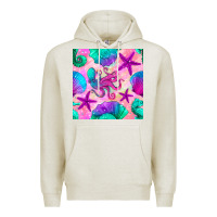 Oatmeal Heather summer beach seamless pattern Premium Hoodie - BundleAndBundleShop