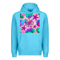 Ocean Blue summer beach seamless pattern Premium Hoodie - BundleAndBundleShop