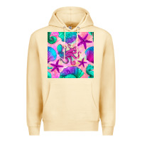 Pina Colada summer beach seamless pattern Premium Hoodie - BundleAndBundleShop