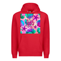 Red summer beach seamless pattern Premium Hoodie - BundleAndBundleShop