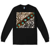 Black zebra gemstone leather Long Sleeve Tee - BarkalooDesign