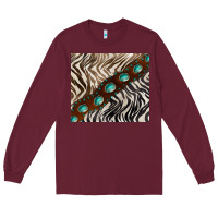 Burgundy zebra gemstone leather Long Sleeve Tee - BarkalooDesign