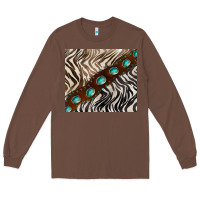 Chestnut zebra gemstone leather Long Sleeve Tee - BarkalooDesign