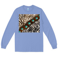 Colony Blue zebra gemstone leather Long Sleeve Tee - BarkalooDesign