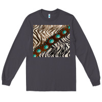 Smoke zebra gemstone leather Long Sleeve Tee - BarkalooDesign