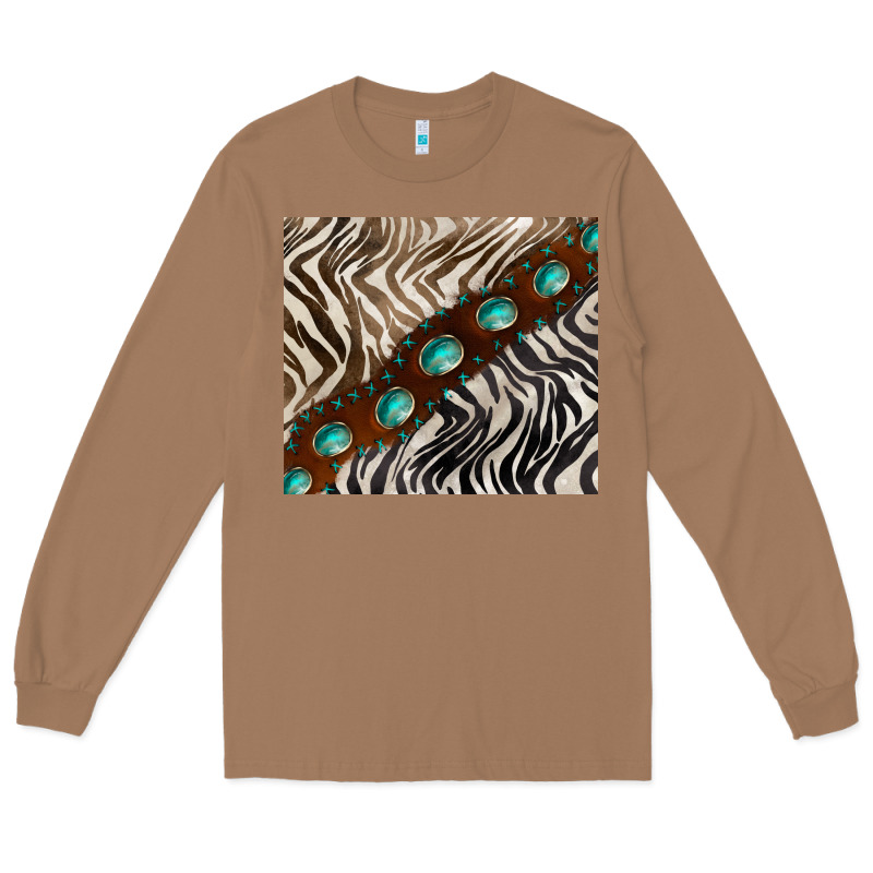Zebra Gemstone Leather Long Sleeve Tee by BarkalooDesign | Teevron