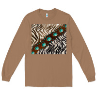 Toasted Coconut zebra gemstone leather Long Sleeve Tee - BarkalooDesign