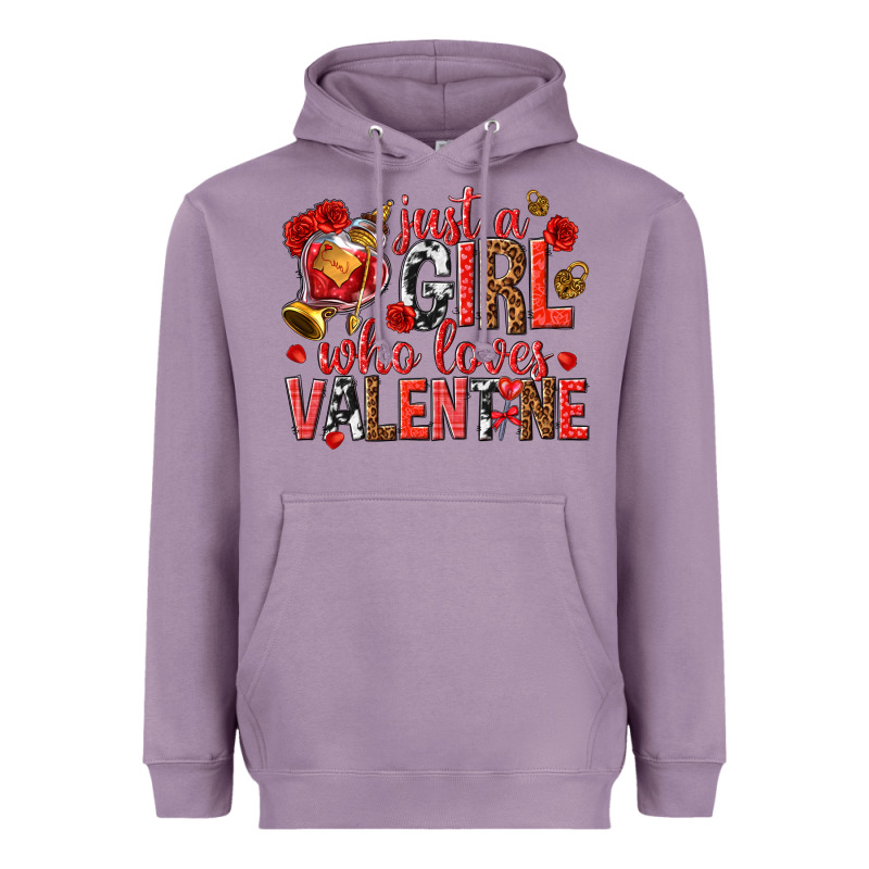 Just A Girl Who Loves Valentine Heavyweight Hoodie by texasbilliewilder | Teevron